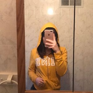 Pink VS Mustard Yellow Zip up Hoodie